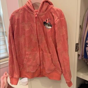 Disney Kids Coral Hoodie with Minnie Mouse Design